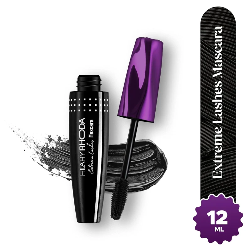 Hilary Rhoda Extreme Lashes Black Mascara | Volumizing & Lengthening | Waterproof & Long Lasting | Clump-free Formula | Quick Dry | Smudge-Proof & Non-sticky | 12ml thumbnail 2